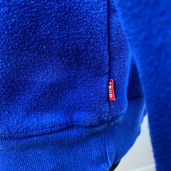 Izod Men’s Blue Fleece Pullover Sweatshirt Cotton Blend Crew Neck Long Sleeves M - Picture 4 of 9